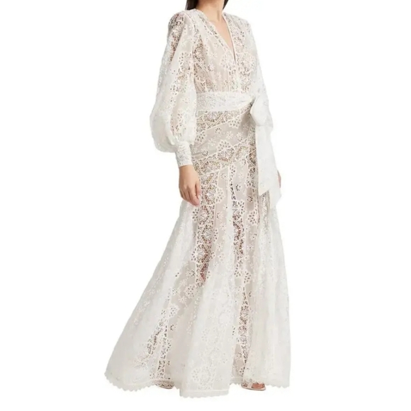 FREE PEOPLE / Bronx and Banco Adele Eyelet Lace Maxi Gown Size/XS - Picture 13 of 16